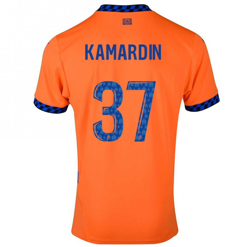 Vaikiškas Aaron Kamardin #37 Oranžinė Tamsiai Mėlyna Trečias Marškinėliai 2024/25 T-Shirt