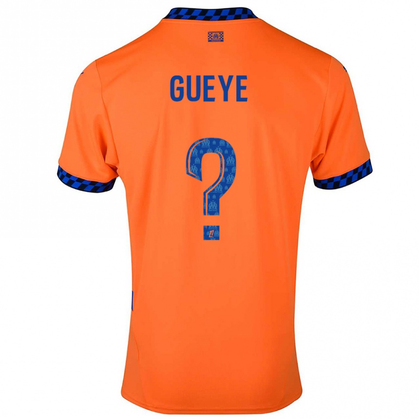 Vaikiškas Daouda Gueye #0 Oranžinė Tamsiai Mėlyna Trečias Marškinėliai 2024/25 T-Shirt