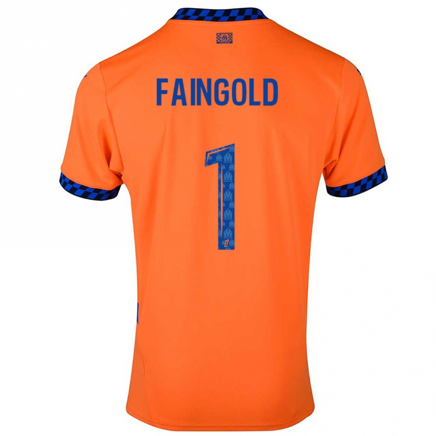 Vaikiškas Abbie Faingold #1 Oranžinė Tamsiai Mėlyna Trečias Marškinėliai 2024/25 T-Shirt