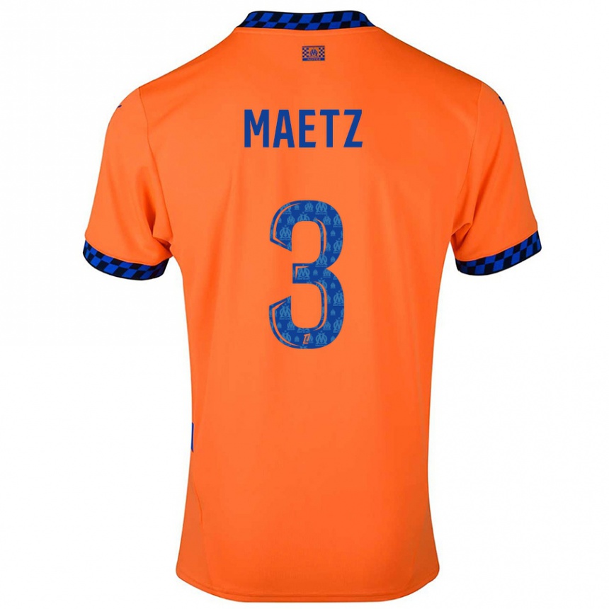 Vaikiškas Agathe Maetz #3 Oranžinė Tamsiai Mėlyna Trečias Marškinėliai 2024/25 T-Shirt