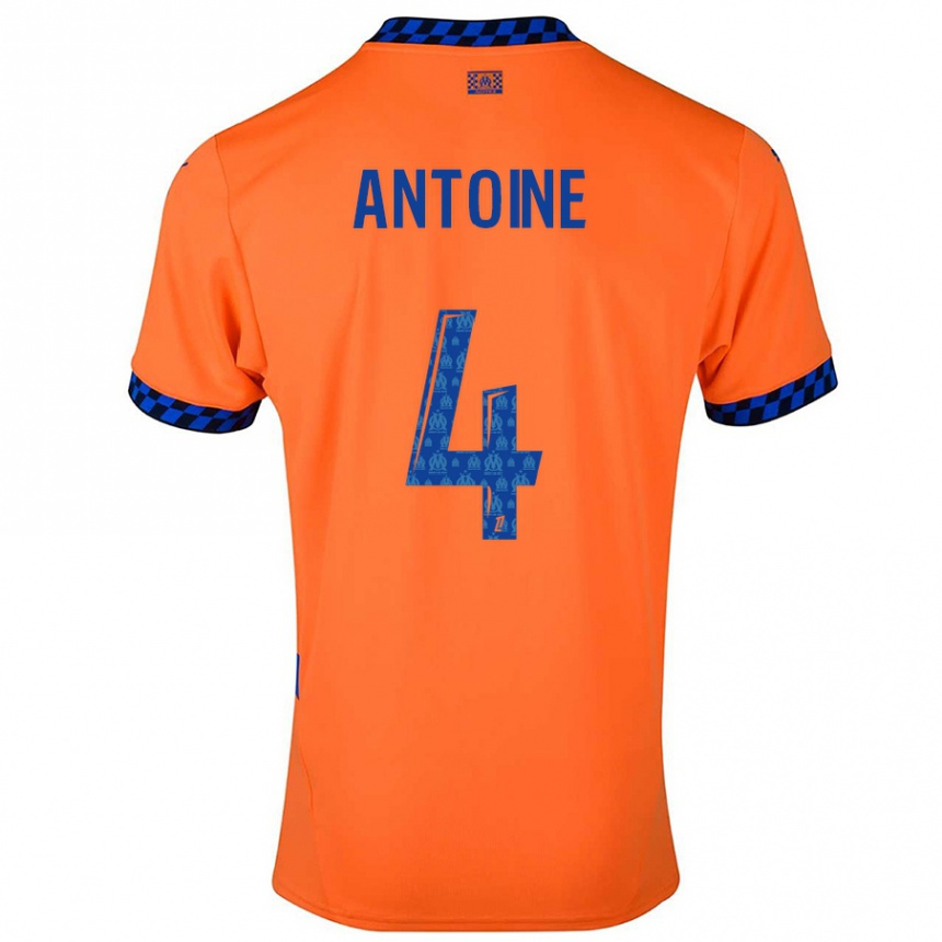 Vaikiškas Maud Antoine #4 Oranžinė Tamsiai Mėlyna Trečias Marškinėliai 2024/25 T-Shirt