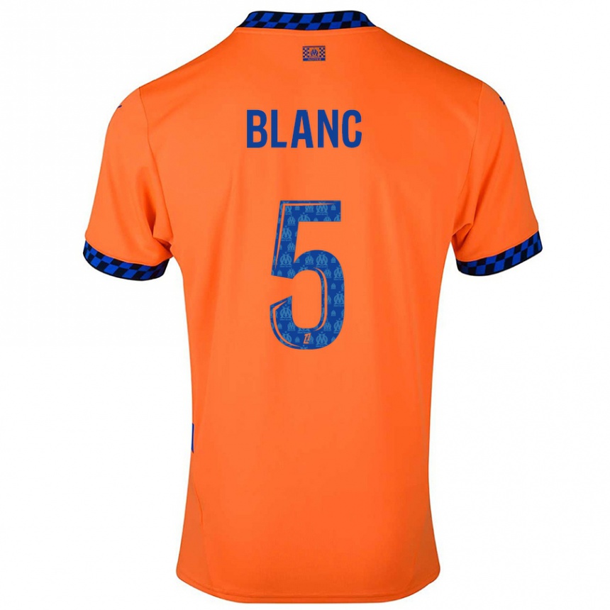 Vaikiškas Amandine Blanc #5 Oranžinė Tamsiai Mėlyna Trečias Marškinėliai 2024/25 T-Shirt