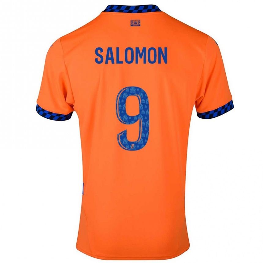 Vaikiškas Maeva Salomon #9 Oranžinė Tamsiai Mėlyna Trečias Marškinėliai 2024/25 T-Shirt