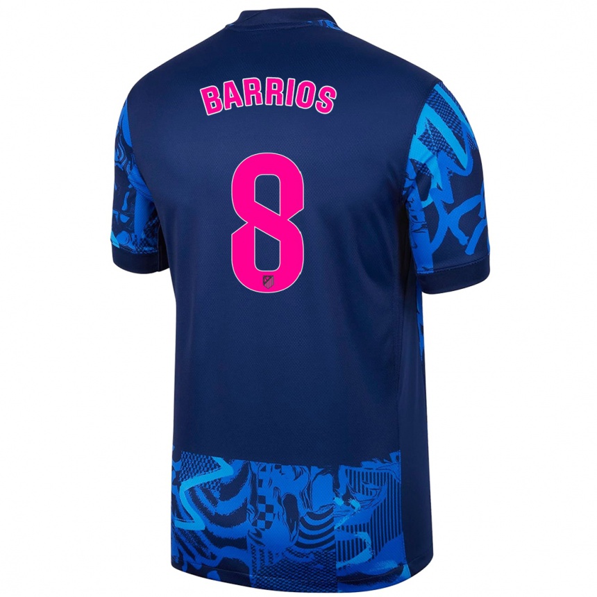 Vaikiškas Pablo Barrios #8 Karališkoji Mėlyna Trečias Marškinėliai 2024/25 T-Shirt