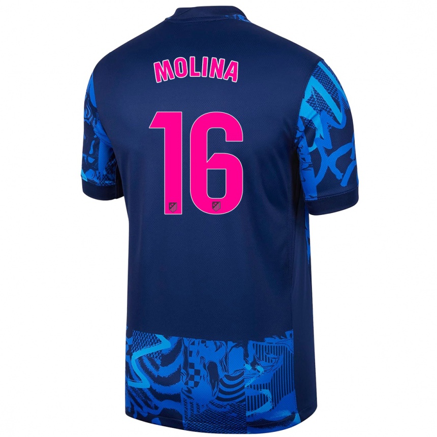 Vaikiškas Nahuel Molina #16 Karališkoji Mėlyna Trečias Marškinėliai 2024/25 T-Shirt