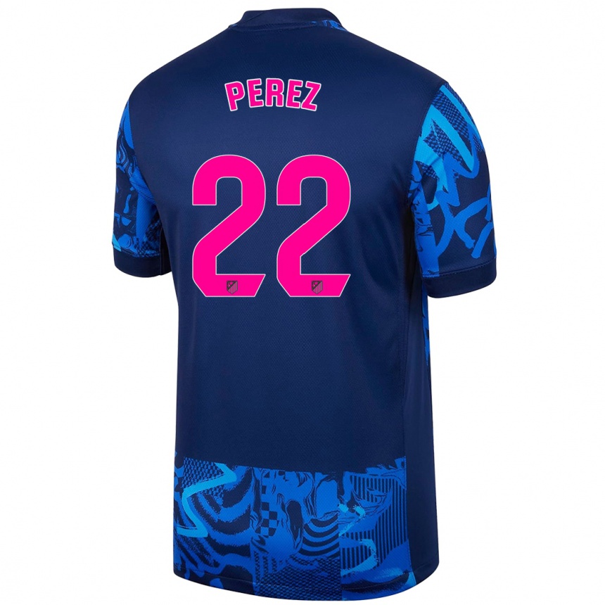 Vaikiškas Pablo Pérez #22 Karališkoji Mėlyna Trečias Marškinėliai 2024/25 T-Shirt