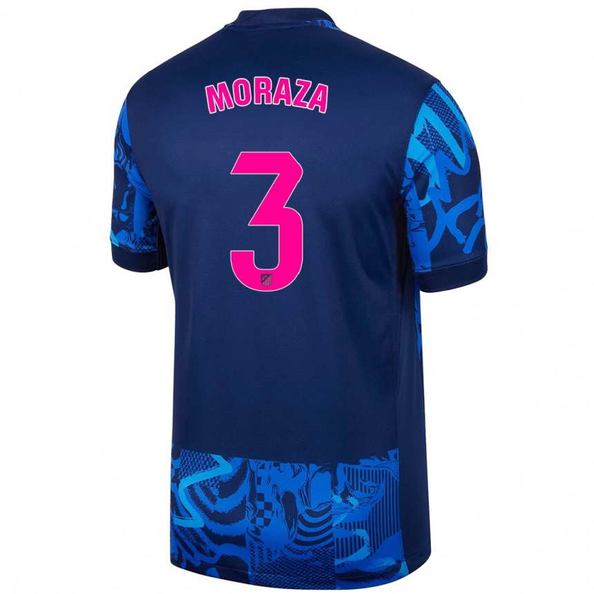 Vaikiškas Ainhoa Moraza #3 Karališkoji Mėlyna Trečias Marškinėliai 2024/25 T-Shirt