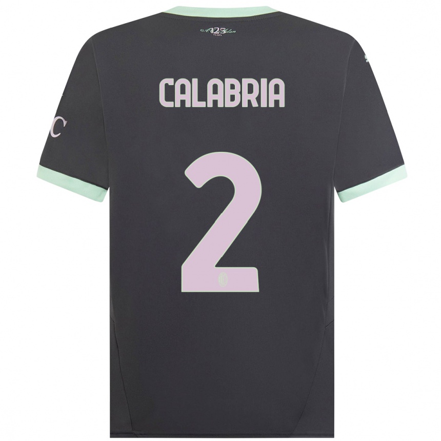 Vaikiškas Davide Calabria #2 Pilka Trečias Marškinėliai 2024/25 T-Shirt