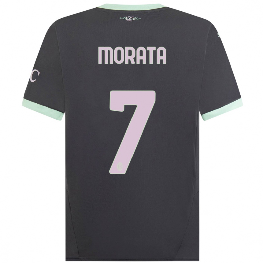 Vaikiškas Alvaro Morata #7 Pilka Trečias Marškinėliai 2024/25 T-Shirt