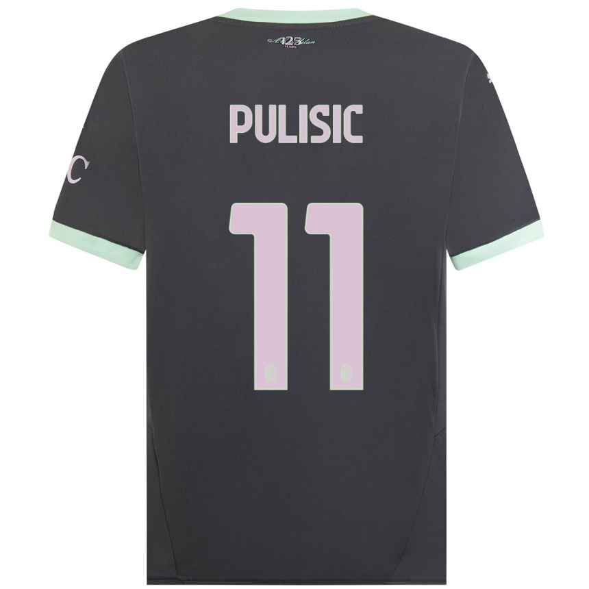 Vaikiškas Christian Pulisic #11 Pilka Trečias Marškinėliai 2024/25 T-Shirt