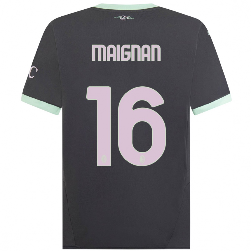 Vaikiškas Mike Maignan #16 Pilka Trečias Marškinėliai 2024/25 T-Shirt