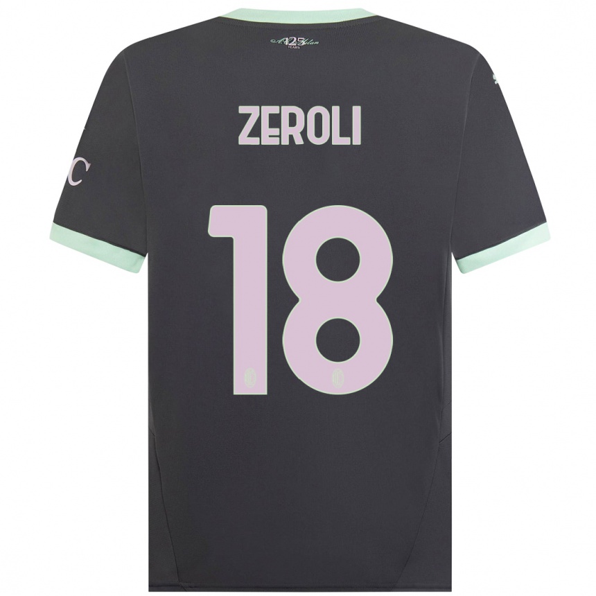 Vaikiškas Kevin Zeroli #18 Pilka Trečias Marškinėliai 2024/25 T-Shirt