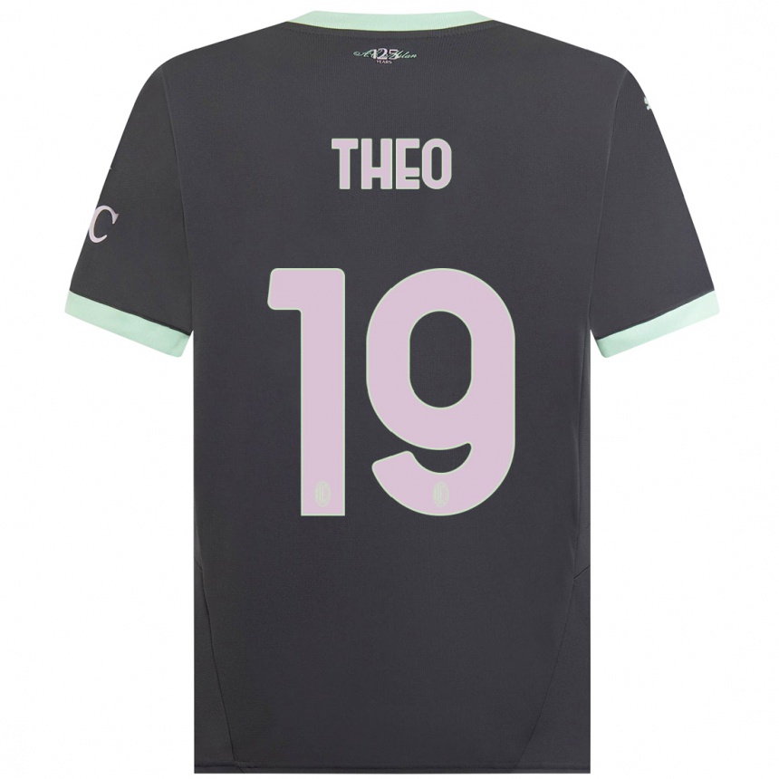 Vaikiškas Theo Hernandez #19 Pilka Trečias Marškinėliai 2024/25 T-Shirt