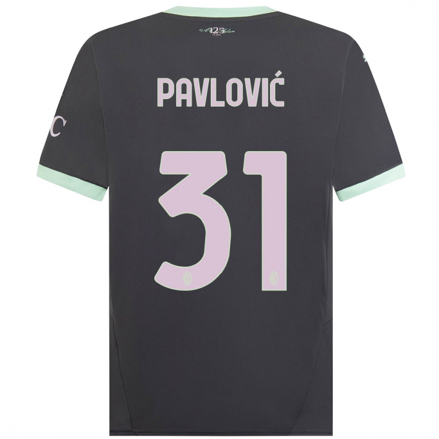 Vaikiškas Strahinja Pavlović #31 Pilka Trečias Marškinėliai 2024/25 T-Shirt