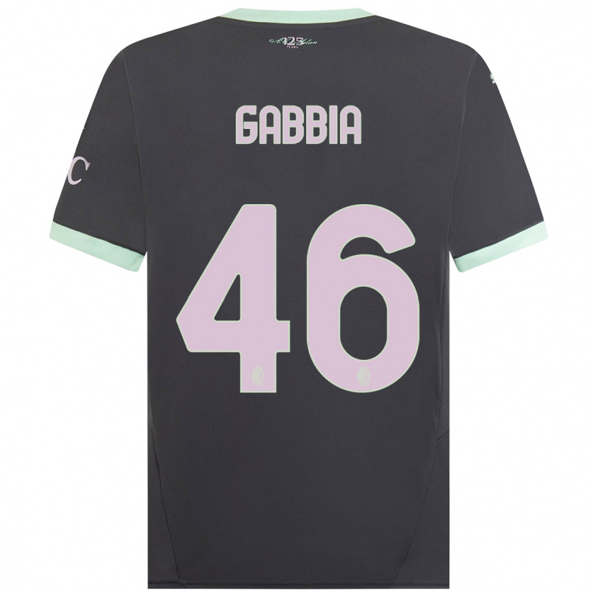 Vaikiškas Matteo Gabbia #46 Pilka Trečias Marškinėliai 2024/25 T-Shirt