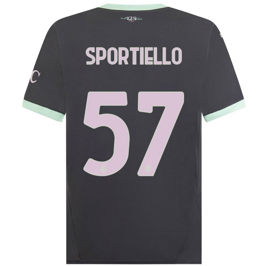 Vaikiškas Marco Sportiello #57 Pilka Trečias Marškinėliai 2024/25 T-Shirt