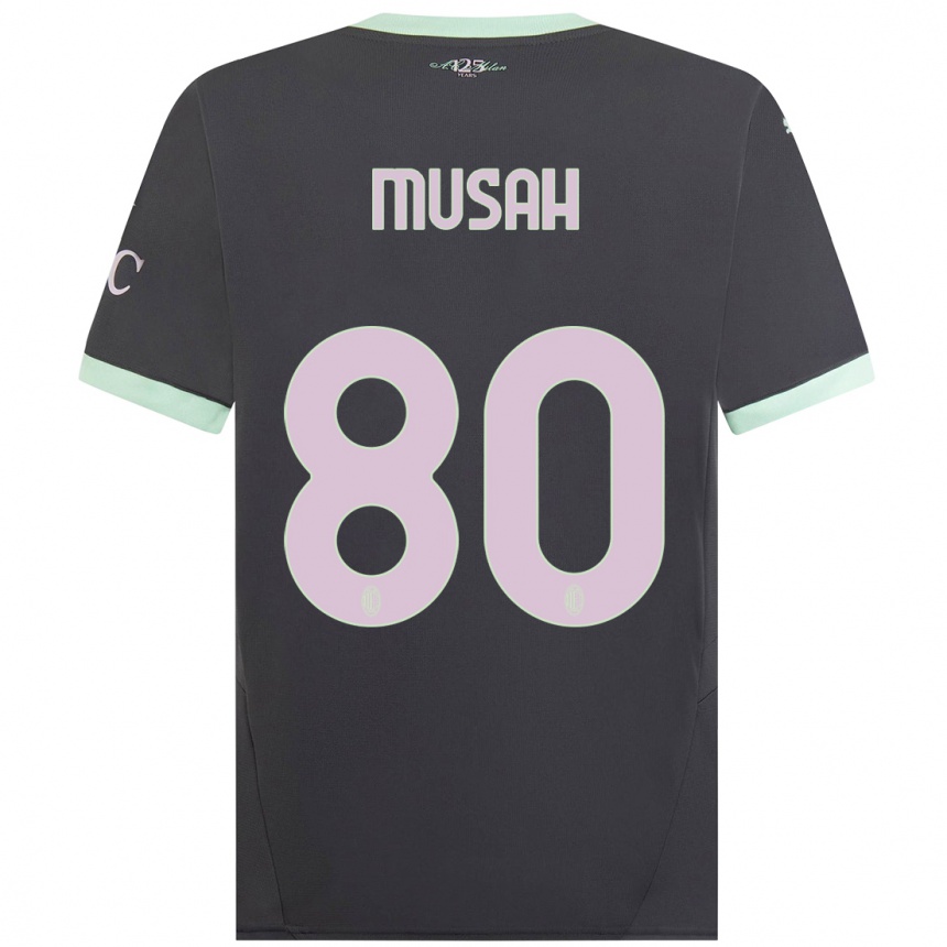 Vaikiškas Yunus Musah #80 Pilka Trečias Marškinėliai 2024/25 T-Shirt