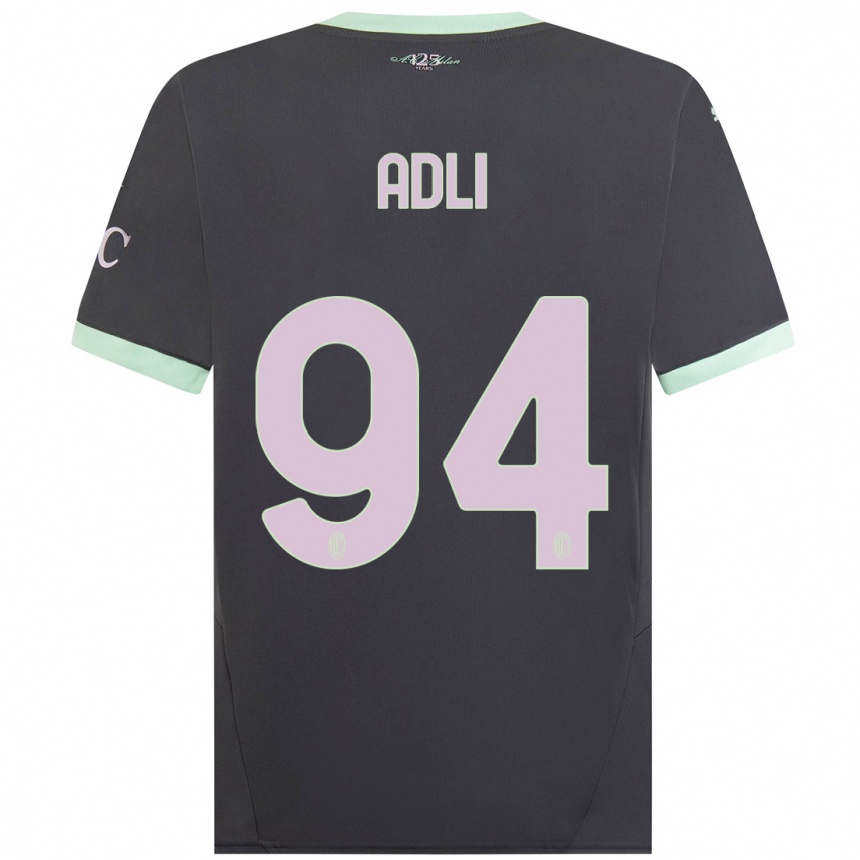 Vaikiškas Yacine Adli #94 Pilka Trečias Marškinėliai 2024/25 T-Shirt