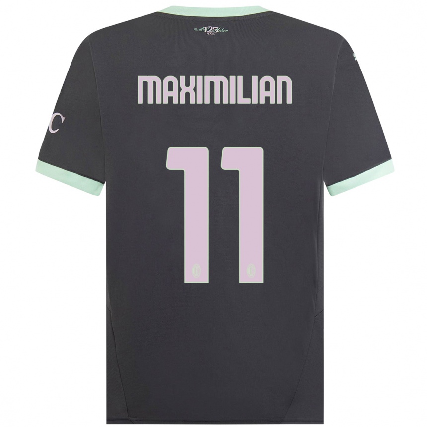 Vaikiškas Maximilian Ibrahimović #11 Pilka Trečias Marškinėliai 2024/25 T-Shirt