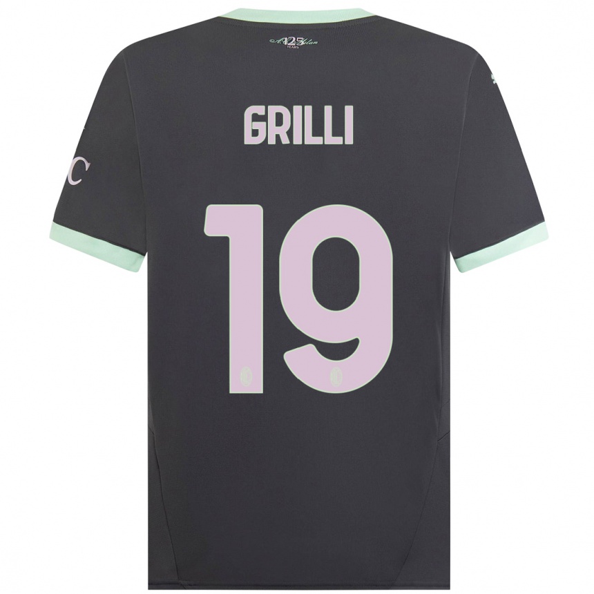 Vaikiškas Lorenzo Grilli #19 Pilka Trečias Marškinėliai 2024/25 T-Shirt