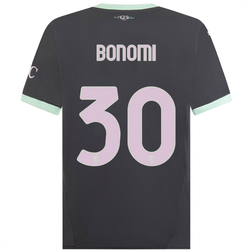 Vaikiškas Alessandro Bonomi #30 Pilka Trečias Marškinėliai 2024/25 T-Shirt