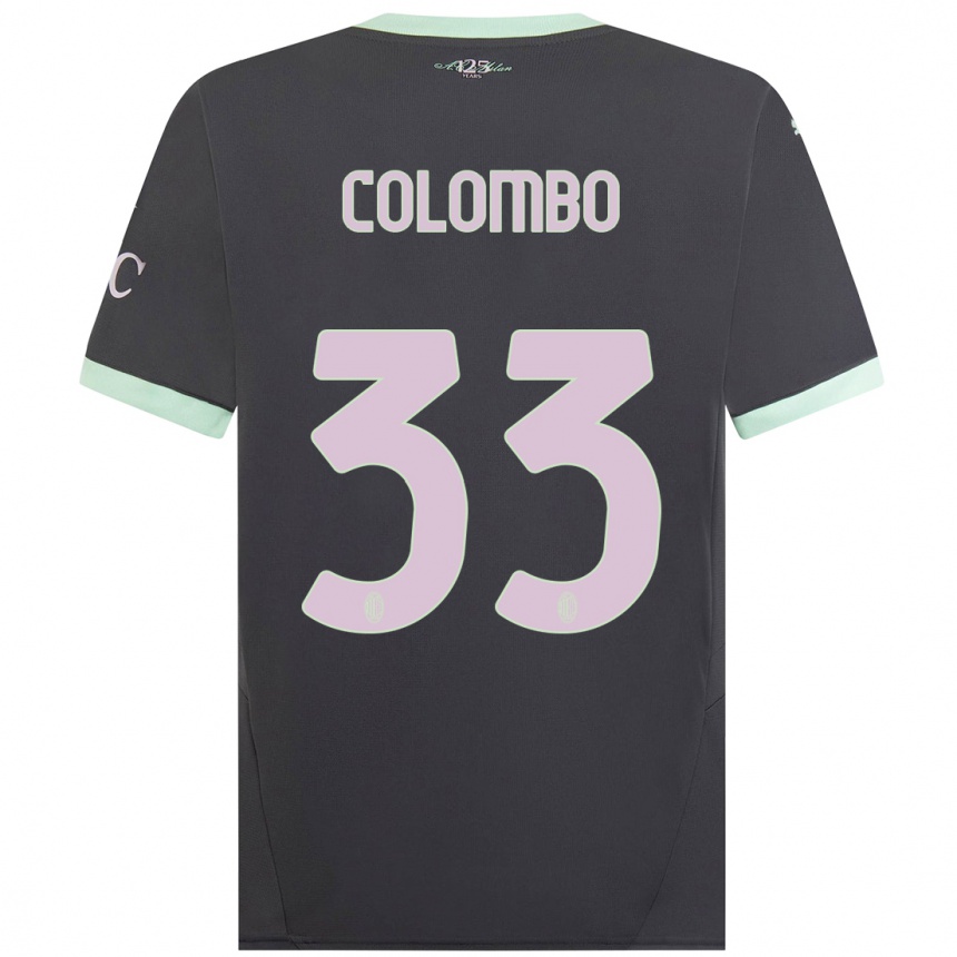 Vaikiškas Federico Colombo #33 Pilka Trečias Marškinėliai 2024/25 T-Shirt