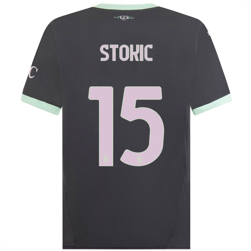 Vaikiškas Sara Stokić #15 Pilka Trečias Marškinėliai 2024/25 T-Shirt