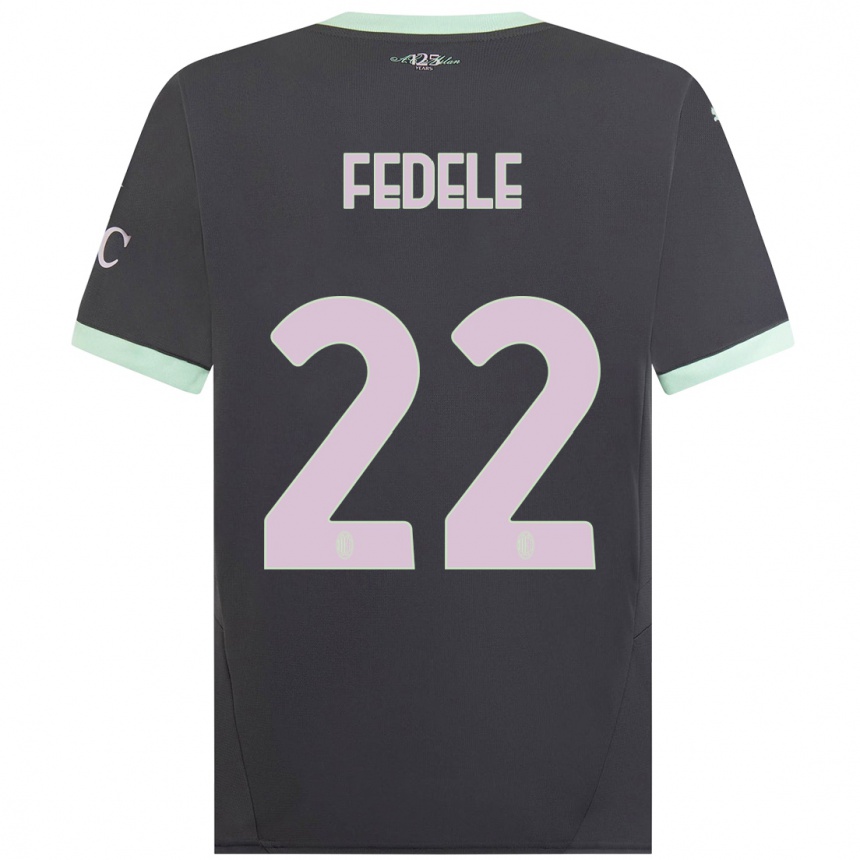 Vaikiškas Noemi Fedele #22 Pilka Trečias Marškinėliai 2024/25 T-Shirt