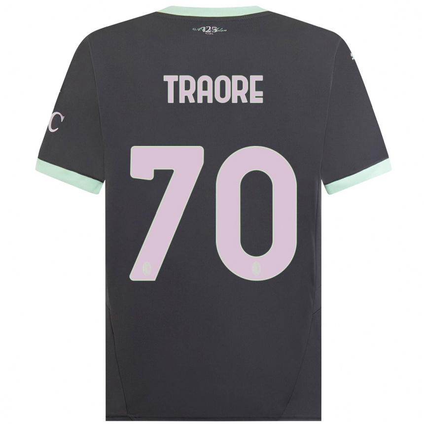 Vaikiškas Chaka Traore #70 Pilka Trečias Marškinėliai 2024/25 T-Shirt