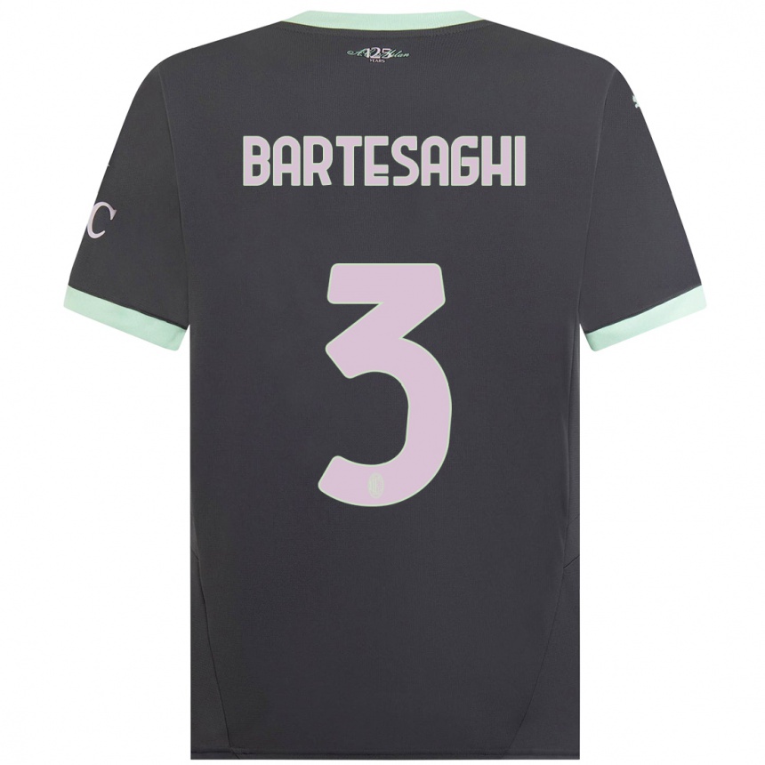 Vaikiškas Davide Bartesaghi #3 Pilka Trečias Marškinėliai 2024/25 T-Shirt