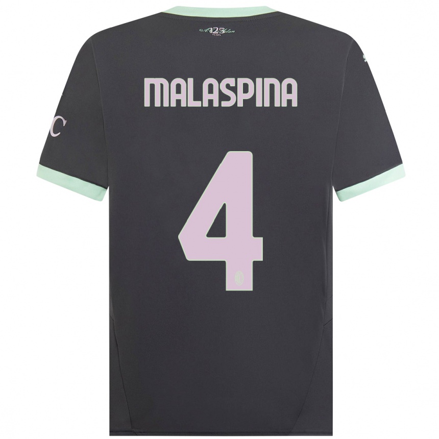 Vaikiškas Mattia Malaspina #4 Pilka Trečias Marškinėliai 2024/25 T-Shirt