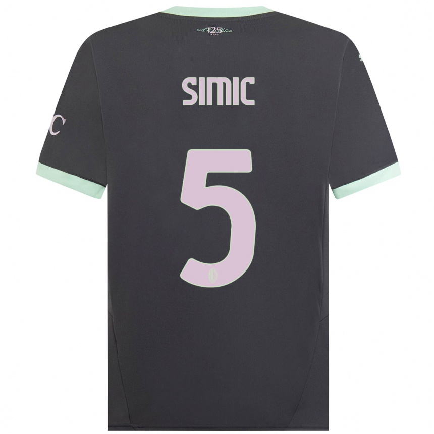 Vaikiškas Jan-Carlo Simic #5 Pilka Trečias Marškinėliai 2024/25 T-Shirt