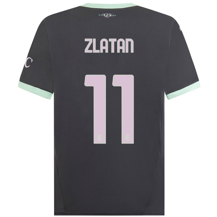 Vaikiškas Zlatan Ibrahimovic #11 Pilka Trečias Marškinėliai 2024/25 T-Shirt