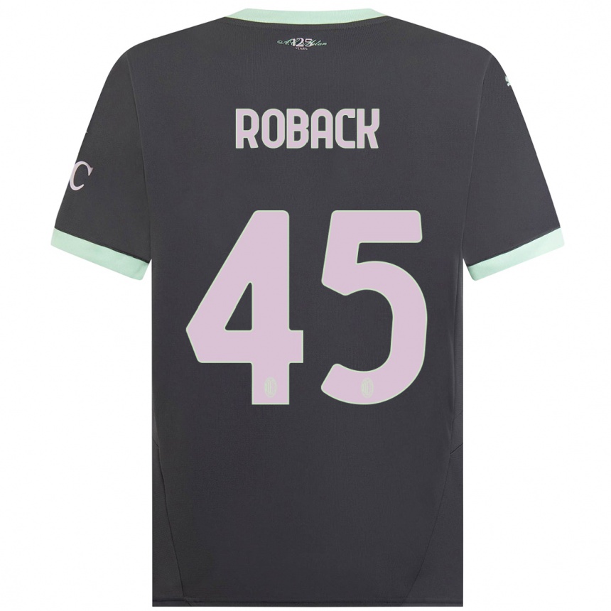 Vaikiškas Emil Roback #45 Pilka Trečias Marškinėliai 2024/25 T-Shirt