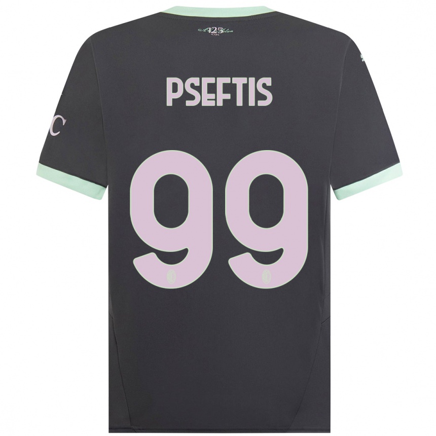 Vaikiškas Fotios Pseftis #99 Pilka Trečias Marškinėliai 2024/25 T-Shirt