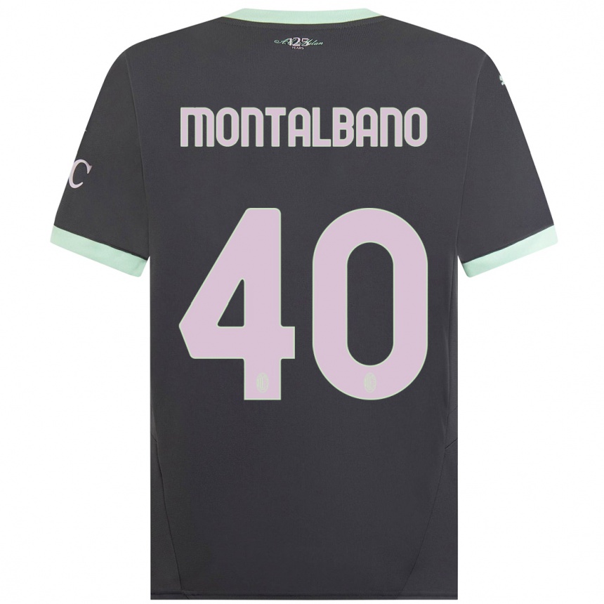 Vaikiškas Nicolo Montalbano #40 Pilka Trečias Marškinėliai 2024/25 T-Shirt