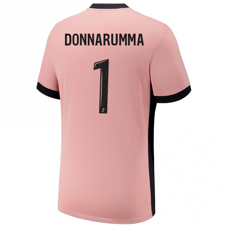 Vaikiškas Gianluigi Donnarumma #1 Rūdžių Rožinė Trečias Marškinėliai 2024/25 T-Shirt