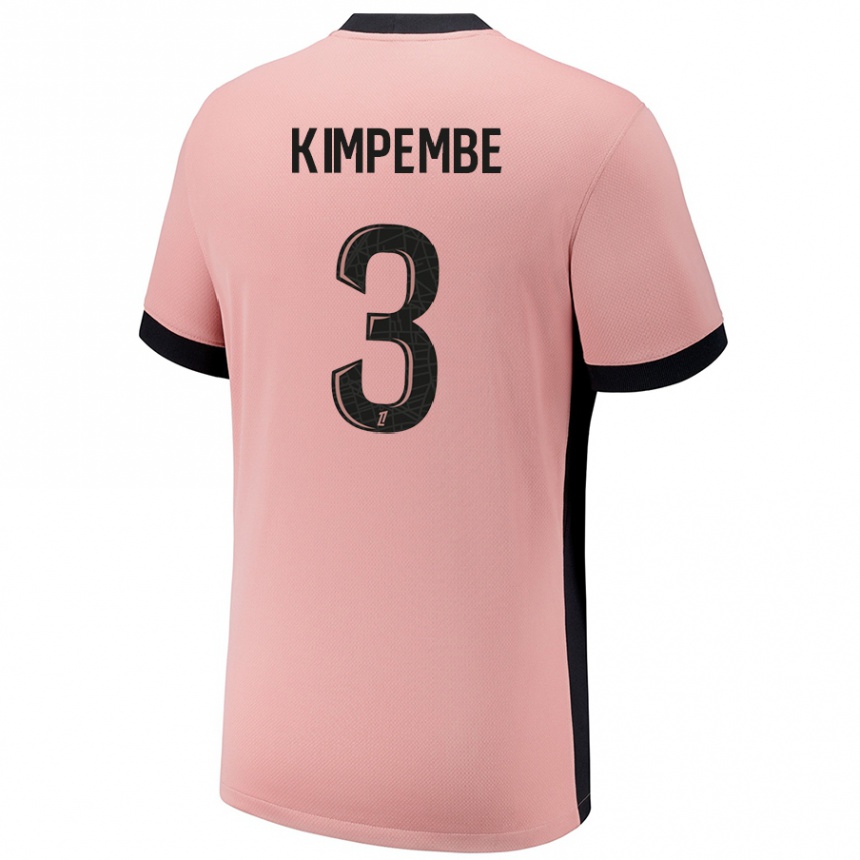 Vaikiškas Presnel Kimpembe #3 Rūdžių Rožinė Trečias Marškinėliai 2024/25 T-Shirt