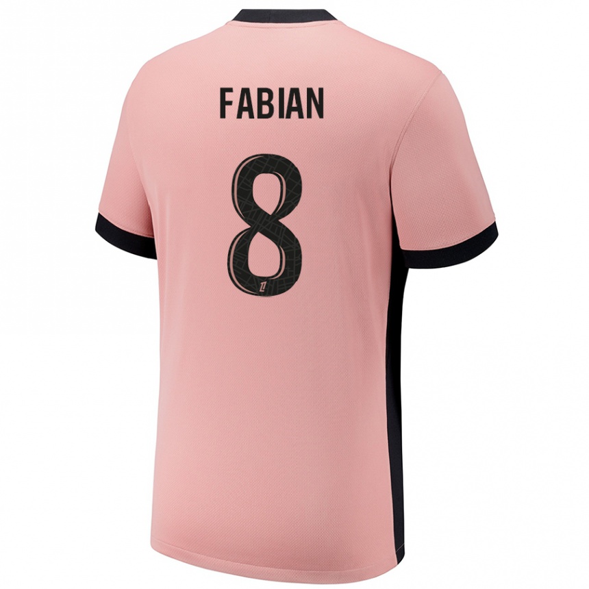 Vaikiškas Fabián Ruiz #8 Rūdžių Rožinė Trečias Marškinėliai 2024/25 T-Shirt