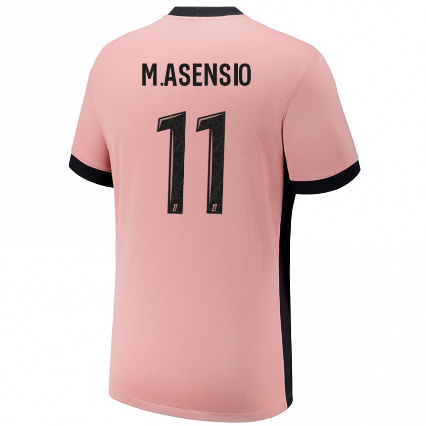 Vaikiškas Marco Asensio #11 Rūdžių Rožinė Trečias Marškinėliai 2024/25 T-Shirt