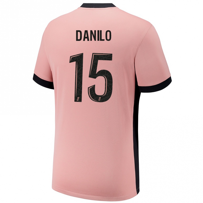 Vaikiškas Danilo Pereira #15 Rūdžių Rožinė Trečias Marškinėliai 2024/25 T-Shirt