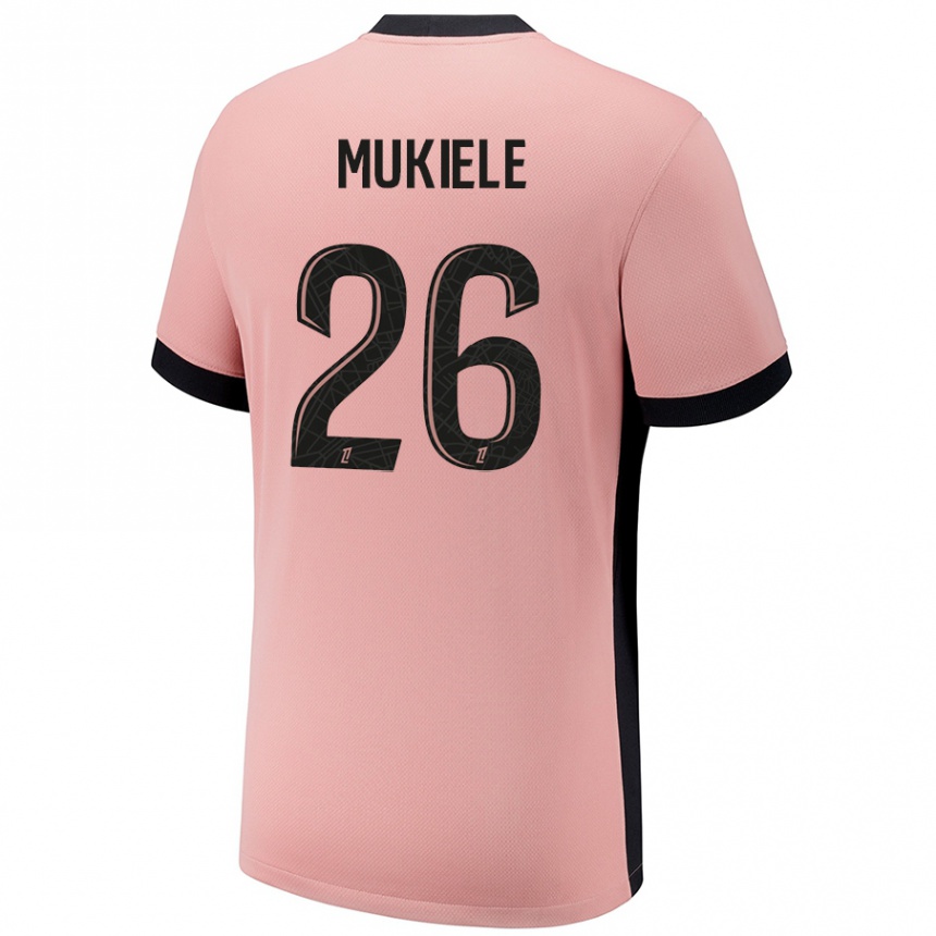 Vaikiškas Nordi Mukiele #26 Rūdžių Rožinė Trečias Marškinėliai 2024/25 T-Shirt