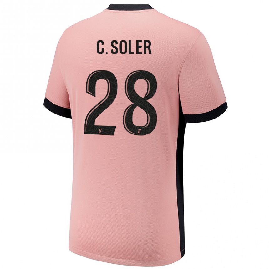 Vaikiškas Carlos Soler #28 Rūdžių Rožinė Trečias Marškinėliai 2024/25 T-Shirt