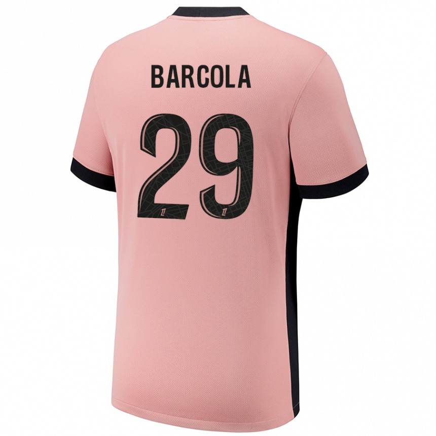 Vaikiškas Bradley Barcola #29 Rūdžių Rožinė Trečias Marškinėliai 2024/25 T-Shirt