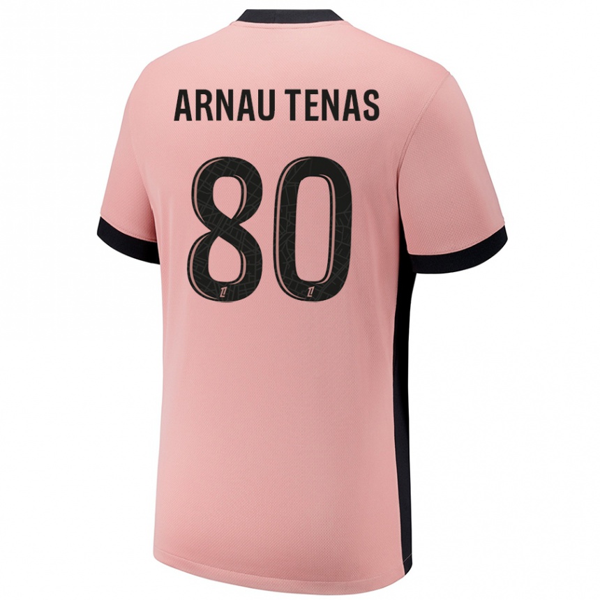 Vaikiškas Arnau Tenas #80 Rūdžių Rožinė Trečias Marškinėliai 2024/25 T-Shirt