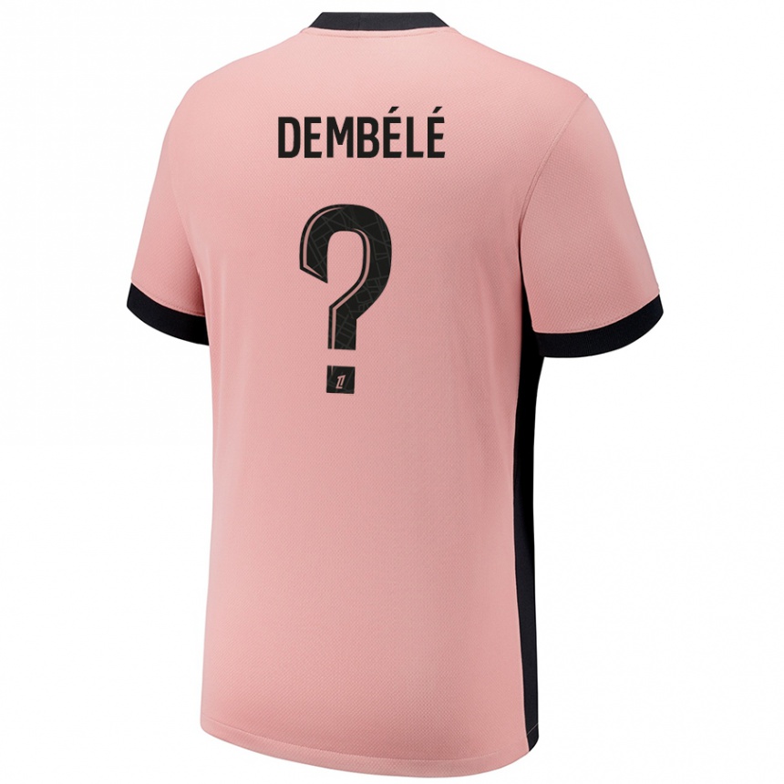 Vaikiškas Omar Dembélé #0 Rūdžių Rožinė Trečias Marškinėliai 2024/25 T-Shirt