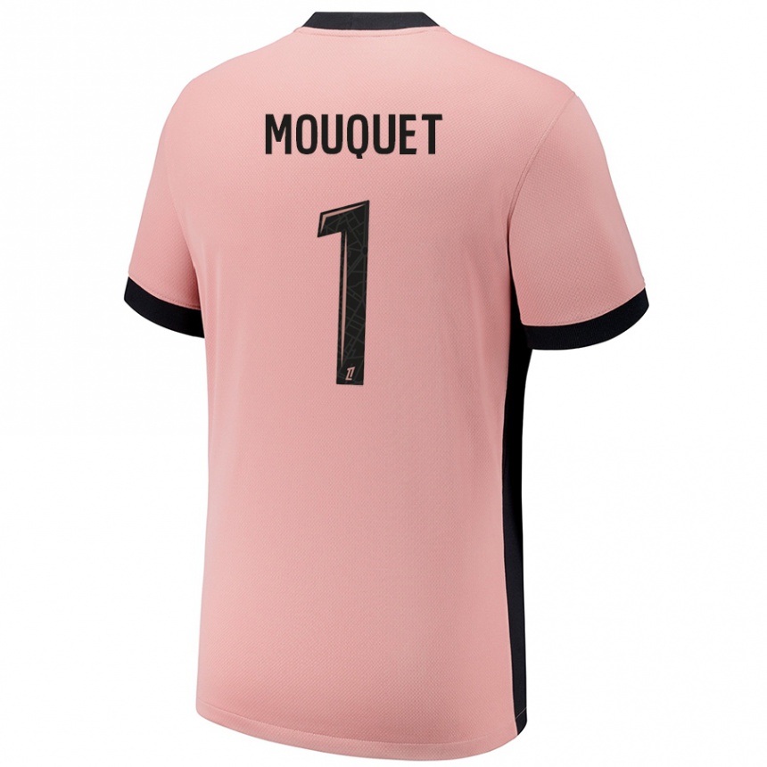 Vaikiškas Louis Mouquet #1 Rūdžių Rožinė Trečias Marškinėliai 2024/25 T-Shirt