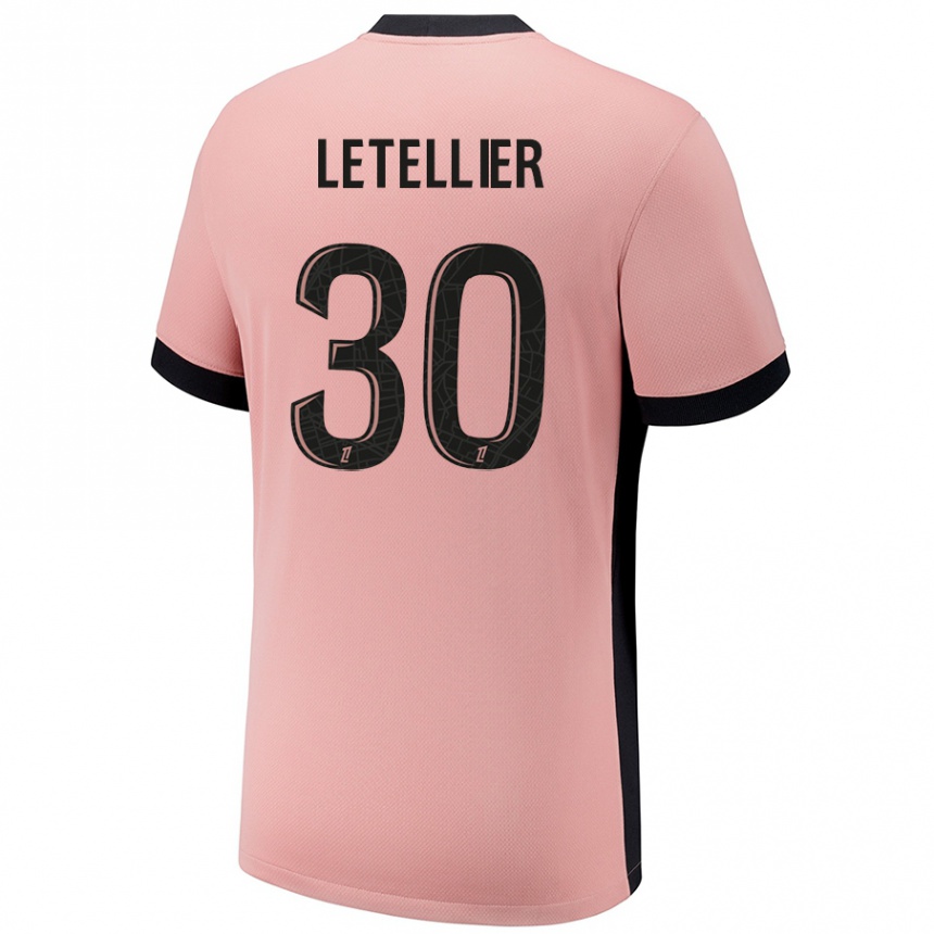 Vaikiškas Alexandre Letellier #30 Rūdžių Rožinė Trečias Marškinėliai 2024/25 T-Shirt