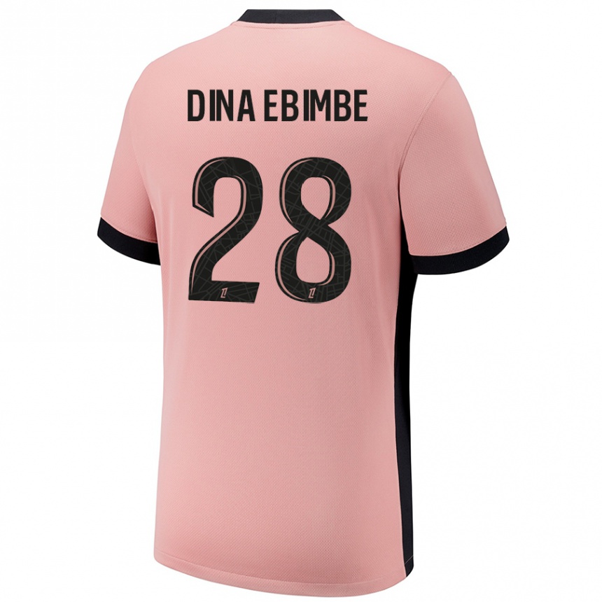 Vaikiškas Eric Junior Dina Ebimbe #28 Rūdžių Rožinė Trečias Marškinėliai 2024/25 T-Shirt