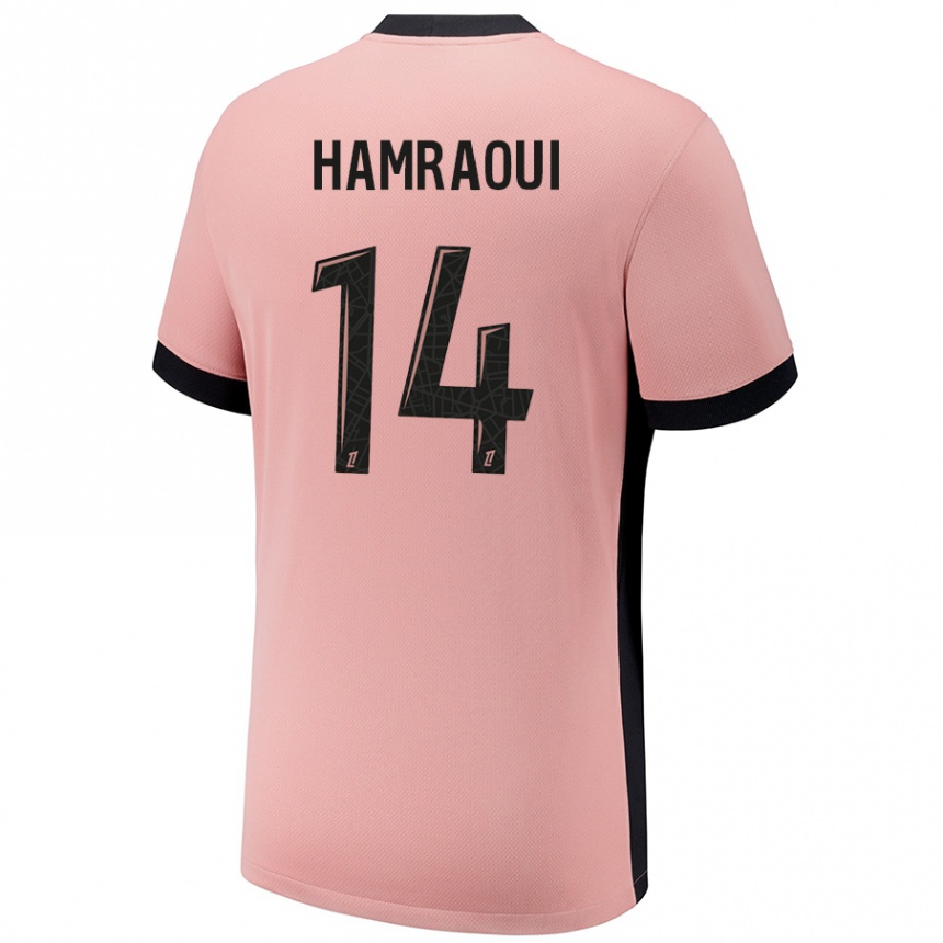 Vaikiškas Kheira Hamraoui #14 Rūdžių Rožinė Trečias Marškinėliai 2024/25 T-Shirt